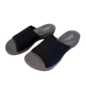 Clarks Arla Nora Slip On Platform Slide Sandals Black Size 7